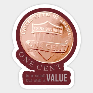 One Cent Coin Value Sticker